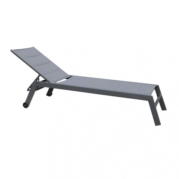 online Formentera Stapelbare Garten-Sonnenliege 198 x 61 x 34/95 h cm in anthrazitfarbenem Aluminium