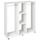 Armadio Guardaroba Aperto 120x40x128 cm 2 Aste e 3 Ripiani in Legno Ingegnerizzato Bianco  