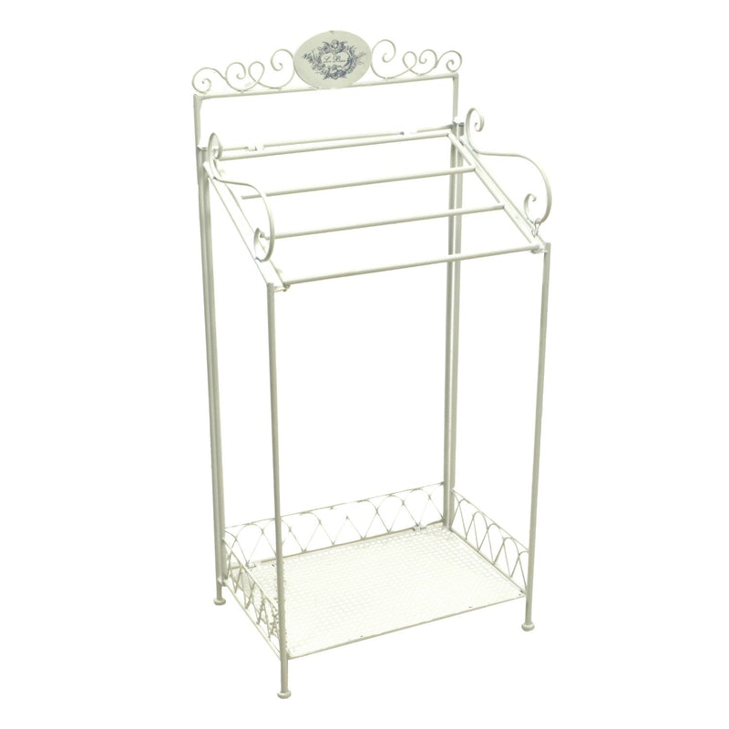 Portasciugamani a Stelo in Metallo da Appoggio 47x31H98,5cm Le Bain Bianco