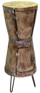 Mobiletto in Legno a Clessidra 2 Ante Naturale