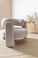 Poltrona Soggiorno 94x88x73 cm Aisha in Tessuto Beige