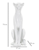 Statua Leopardo 27x74x38 cm in Poliresina Bianco