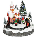 Villaggio Natalizio 20x19,5x20 cm con Trenino Girevole e Musicisti in Resina