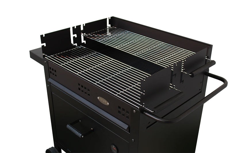 Barbecue a Legna e Carbone 120x60x92 cm con Forno per Pizza in Acciaio Etna Nero