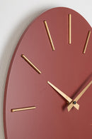 Orologio da Parete  Ø40x5 cm in Legno TimeLine Mattone