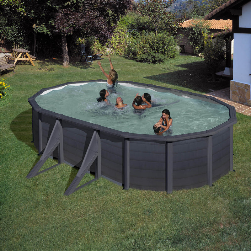 Piscina Ovale Fuori Terra 500x300xh120 cm in Acciaio e PVC Gre Kea