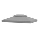 Tetto di Ricambio Impermeabile per Gazebo da Giardino 4x3m in Poliestere  Grigio