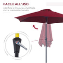Ombrellone da Giardino Ø2,7 m Palo Ø38 mm in Alluminio Rosso