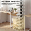 Libreria Moderna 34,5x41,5x163.5 cm a 11 Ripiani Salvaspazio Stile Industriale Rivestimento in Melamina Nero      
