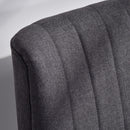 Divano 2 Posti 117x56,5x77 cm Senza Braccioli con Gambe in Legno in Tessuto Effetto Lino Grigio Scuro      