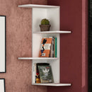 Libreria Scaffale 42x42x85 cm 4 Ripiani da Parete Angolare in MDF Bianco      