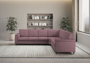 Divano Angolare 7 Posti 286x286x85 cm Marrak in Tessuto Prugna