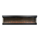 Camino Elettrico da Parete o Incasso Velar 182x20x48 cm Effetto Fiamma Telecomando in MDF Nero Opaco