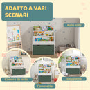 Libreria per Bambini 3-8 Anni 62.5x30x70 cm a 3 Ripiani con Cassetto Inferiore in MDF Verde      