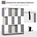 Mobile Libreria a 8 Ripiani 100x24x124 cm in Legno Grigio Carbone   