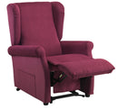 Poltrona Alzapersona Elettrica 2 Motori 75x107x84 cm con Ruote in Tessuto Dispositivo Medico 1 Rosso 