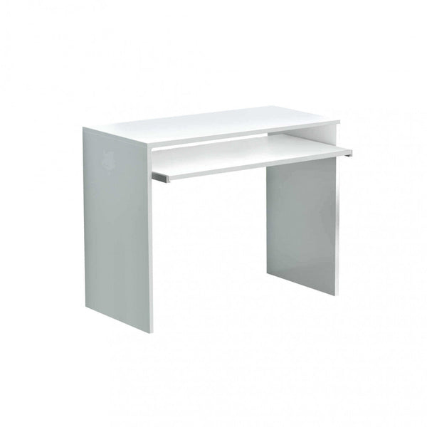 sconto Perry White PC Stand Desk 90 x 45 x 74 h cm aus weißer Bilaminat-Spanplatte