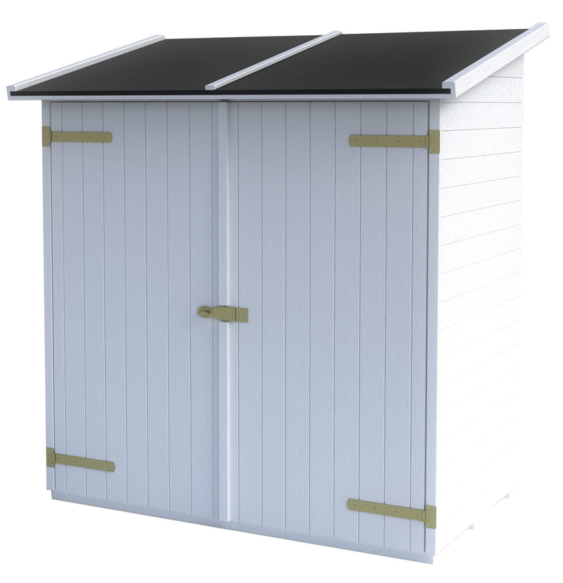 Casette Box da Giardino in Legno Porta Utensili 149x84x172 cm con 2 Porte Ecla Bianca