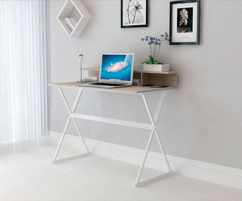 Scrivania in Metallo Piano in Legno Rovere Fumer 925 Bianco