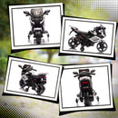 Moto Elettrica per Bambini da 6V con Rotelle Rimovibili Fari e Musiche Bianco      
