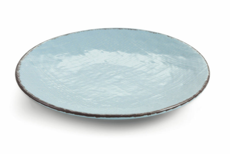 Set 6 Piatti Piani Ø26x3 cm in Gres Villa d'Este Home Tivoli Canapa Azzurri