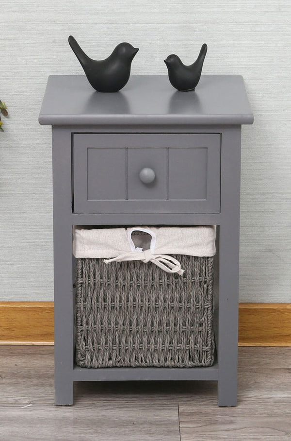 Nachttisch 2 Schubladen aus Massivholz 28x30x45 cm Fumer Elliot Grey sconto