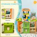 Supermercato Giocattolo per Bambini 52x29x61 cm con Cassa e Accessori Verde e Arancione