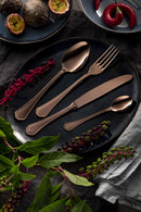 Servizio Set di Posate 24 Pezzi in Acciaio 18/10 PVD Eme Domus Chocolate