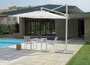 Ombrellone da Giardino Decentrato 3x3m in Alluminio e Poliestere Bianco