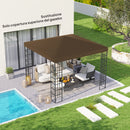 Copertura per Gazebo da Giardino 298x298 cm in Tessuto Oxford 600D con Fori di Drenaggio Marrone   