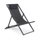 Set 4 Sedie Sdraio Reclinabile Pieghevole 60.5x101.5x73.5 cm in Alluminio Taylor Grigio Scuro