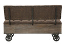 Panca Industry 121x52x75 cm Legno di Abete e in Ferro e Spugna e MDF e PU
