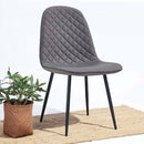 Set 4 Sedie 43x42x86 cm in Similpelle Trapuntata Bella Grigia