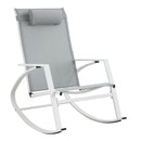Poltrona a Dondolo da Giardino 60,5x107x95h cm in Acciaio e Textilene Demid Bianco  