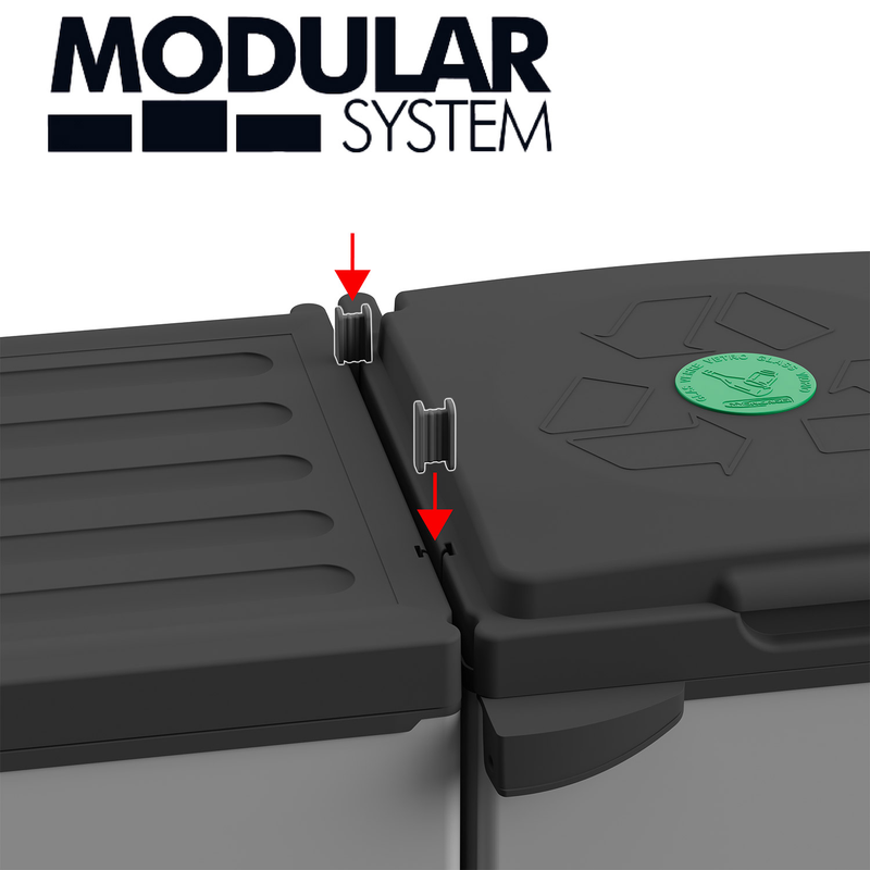 Pattumiera Differenziata 2 Ante 68x40x85 cm con Sacchi e Ripiano Grigio    