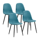 Set 4 Sedie da salotto Imbottite in Tessuto Bella Blu Navy