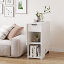 Tavolo Pieghevole Salvaspazio Anta a Ribalta 120x77x75 cm con Ruote in Legno Bianco      