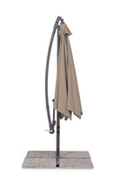 Ombrello a Braccio da Giardino 6 Stecche Ø300x235h cm Telo in Poliestere Nizza Antracite e Tortora