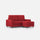 Divano 2 Posti con Pouf 168x145x85 cm Sakar in Tessuto Rosso