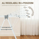Stendibiancheria a 2 Livelli 156,5x61,5x97 cm Regolabile su 4 Altezze in Metallo e Plastica Bianco      