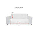 Copridivano a Fascia 3 Posti 175x190 cm in Microfibra Doubleface Blu Scuro/Grigio Chiaro