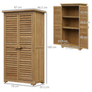 Armadio Porta Attrezzi da Giardino Impermeabile 3 Ripiani in Legno 87x46.5x160 cm 