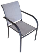 Sedia da Giardino in Alluminio e Textilene Vorghini Lucca Grigio Chiaro