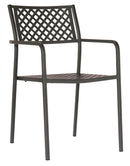 Set 2 Sedie da Giardino 54x58x84 cm in Acciaio con Braccioli RD Italia Lola Antracite