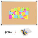 Lavagna con Fondo in Sughero 90x60 cm in Alluminio Silver