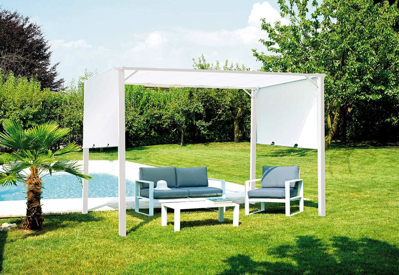 Pergola da Giardino in Ferro 3,5X2,5m Vorghini Chains Bianca