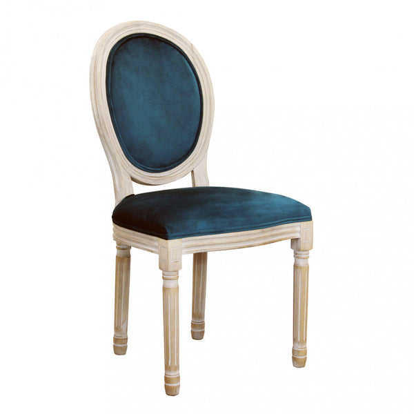 sconto Constance Stuhl 48x46x96 h cm in Blue Velvet