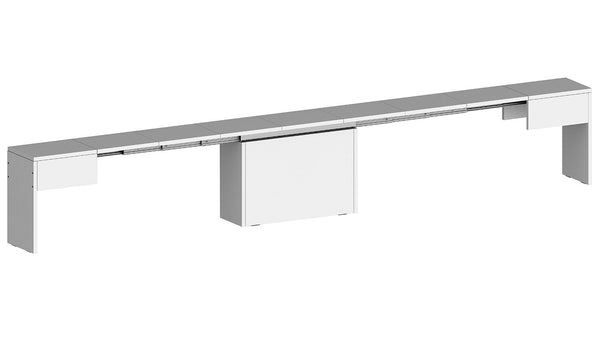 online Set 2 Panche Allungabili 66/290x25x45 cm Pratika Singola A e B Bianco Lucido