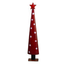 Albero metallo con stelle bianche rosso cm 18x10xh93,5