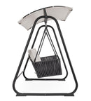 Dondolo da Giardino 3 Posti con Cuscini 210x138x182h cm in Acciaio e Poliestere Dedalo Grigio Chiaro